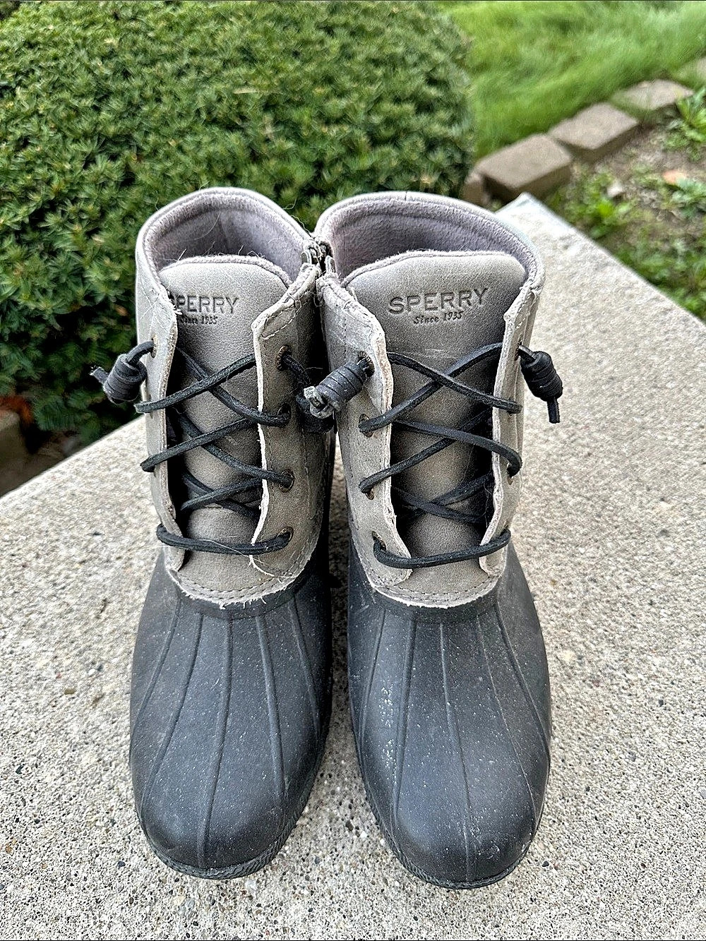 Sperry Saltwater Duck Boot Gray & Black US 8.5